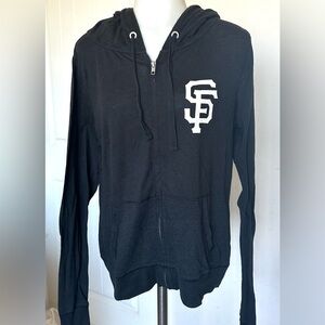 Victoria's Secret Pink Black Hoodie with White Accents limited edition. Rare.